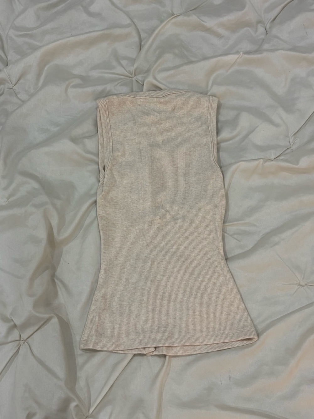 Kookai Beige Ribbed Button-Front Vest Top - Picture 2 of 3